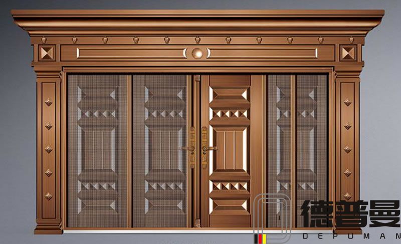 別墅四開鋅合金玻璃推拉復合門